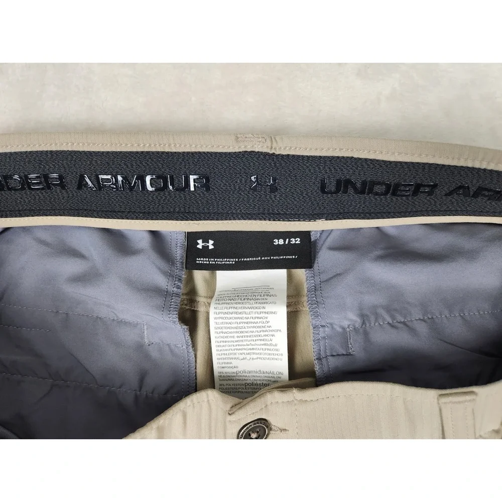 Under Armour Showdown Golf Pants Men's 38 x 32 Beige Performance Stretch Elastic - Picture 5 of 14